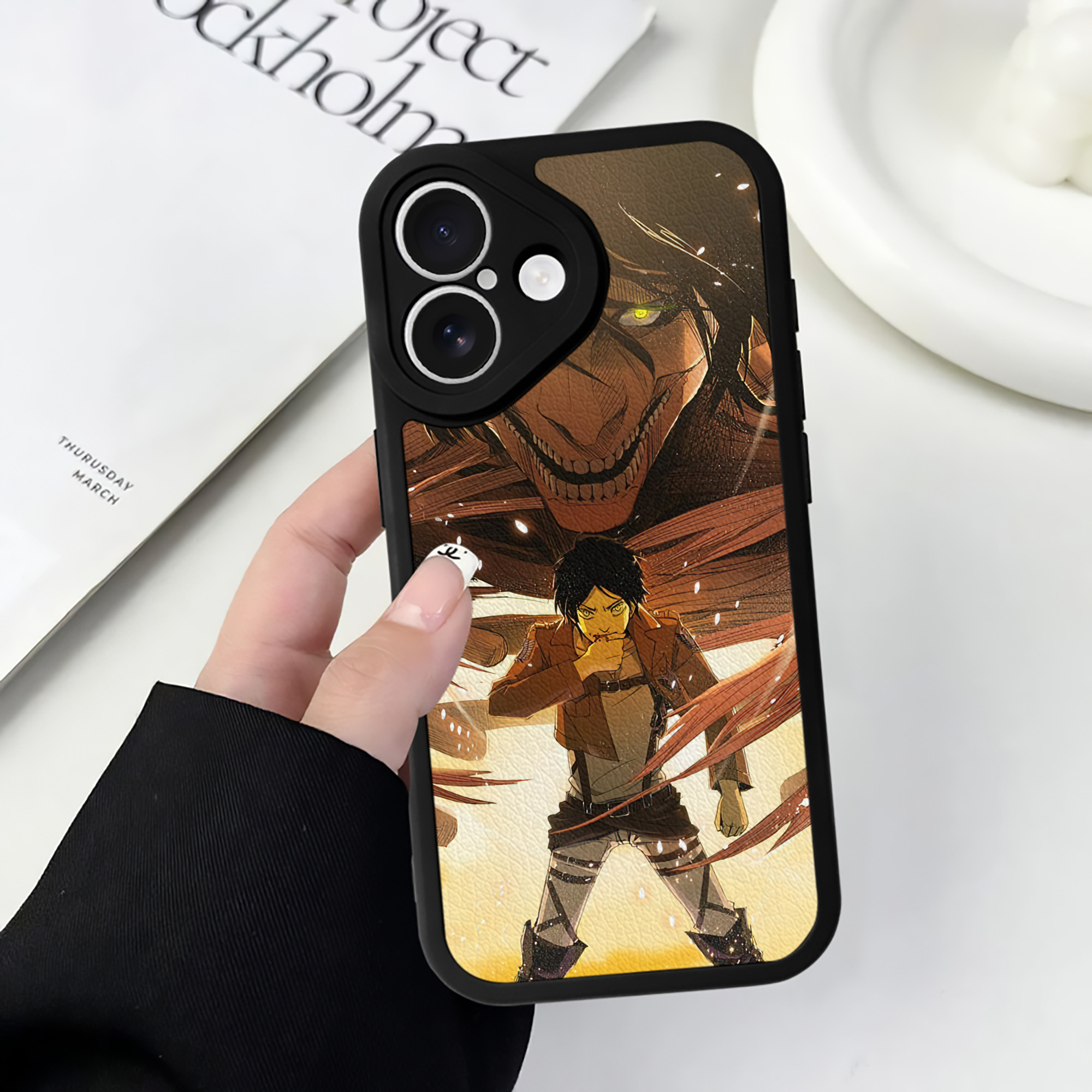 （画像用） 進撃の巨人 Attack on Titan 【iPhone 16シリーズ対応】シリコンスマホケース（レザー調） 材質：シリコン